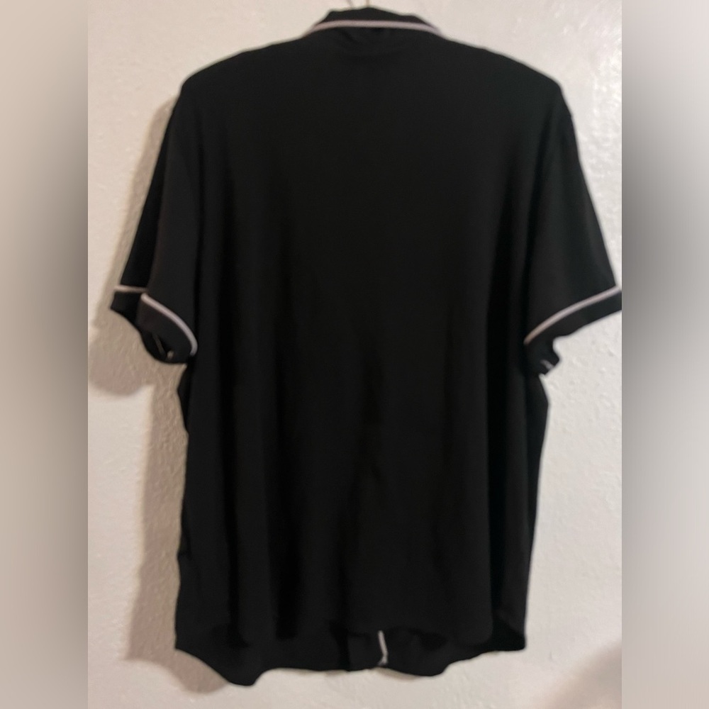 JP* Joyspun Black with Light Pink PipingButton Down Super Soft Pajama Top - Picture 3 of 3